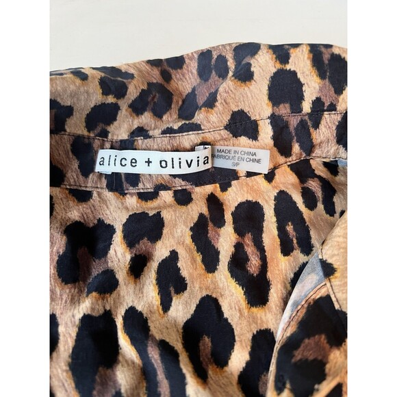ALICE + OLIVIA Jude Tunic Leopard Short Sleeve Mini Shirtdress Small $395‎ - Picture 5 of 5